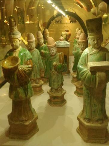 Glazed ceramic figures at the Museum of Oriental Art
