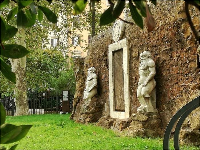 La Porta Alchemica, the alchemical door in Piazza Vittorio gardens